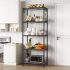 5-Shelf Shelving Unit with Shelf Liners Set of 5, NSF Certified, Adjustable, Steel Organizer Wire Rack, 100lbs Loading Capacity Per Shelf, for Kitchen and Garage (23.6W x 14D x 59H) Black
